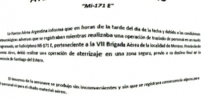 Buscan rescatar en monta�a a helic�ptero de comitiva presidencial argentina
