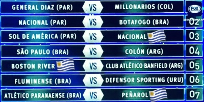 Definieron rivales para los seis equipos que juegan la Sudamericana