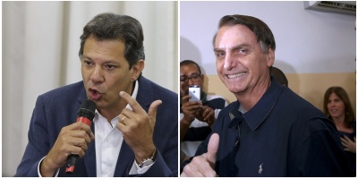 Bolsonaro y Haddad niegan intenciones de llegar al poder a la fuerza