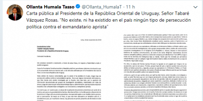 Humala le dice a Tabar Vzquez que Alan Garca no es un perseguido poltico