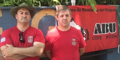 Bomberos se movilizaron frente al Ministerio del Interior