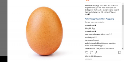 Un huevo rompe el rcord de Instagram y sacude internet