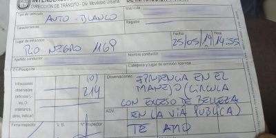 Inician sumario a inspector de Paysand tras declaracin amorosa en una boleta
