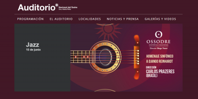 Jazz: homenaje sinf�nico de la OSSODRE al guitarrista belga  Django Reinhardt en el Auditorio Adela Reta