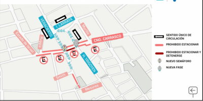 Comenzaron a implementarse los cambios de circulacin en Camino Carrasco