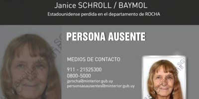 Rocha: buscan a una ciudadana estadounidense desaparecida