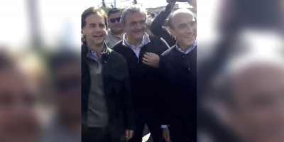 Lacalle Pou y Daniel Mart�nez coincidieron en Soriano, se saludaron y bromearon sobre un pr�ximo debate