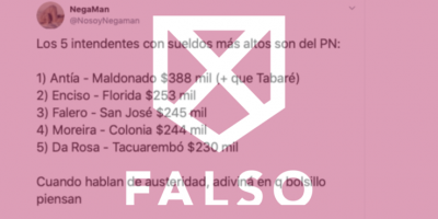 Es falso que los intendentes con los sueldos m�s altos son del Partido Nacional