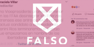 Es falso que Graciela Villar haya escrito un tuit sobre las FFAA, Manini Ros y Tupamaros