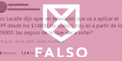Es FALSO que Lacalle Pou haya dicho que aumentar el IRPF si es presidente