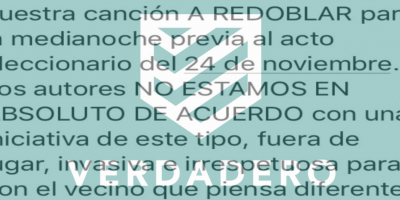 Los autores de "A Redoblar" rechazan que se utilice la cancin en un "caceroleo" a favor del FA
