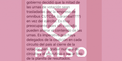 Es falso que las urnas de votacin vayan a ser trasladadas en mnibus luego de la eleccin