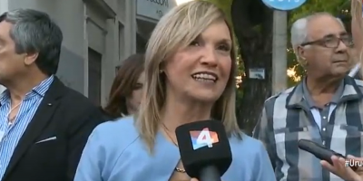 Beatriz Argimn lleg a la sede de Todos de Bulevar Artigas y Chan