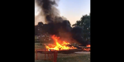 Se incendi sartn donde hicieron la torta frita "mas grande del mundo" en Durazno