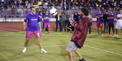 Partido de leyendas: Los amigos de Blanco le ganan 6-5 a los de Ronaldinho