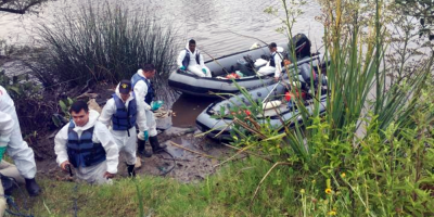 Culminaron tareas de limpieza por derrame de hidrocarburos en arroyo Las Vacas