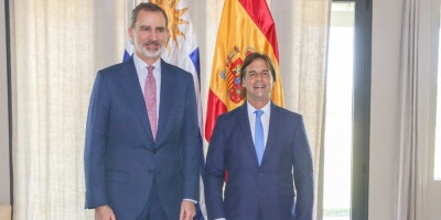 Luis Lacalle Pou recibi� al rey Felipe VI de Espa�a previo al traspaso de mando