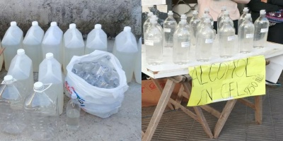 Detuvieron en Pando a personas que vendan alcohol en gel adulterado en plena va pblica