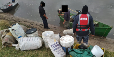 Incautaron vacas faenadas, una embarcacin y una moto en un campamento irregular