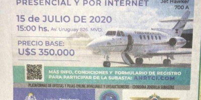 Remate de avi�n presidencial