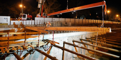 Iniciaron la construcci�n del techo en el nuevo t�nel de avenida Italia