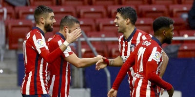 Dos goles de Su�rez para victoria del Atl�tico