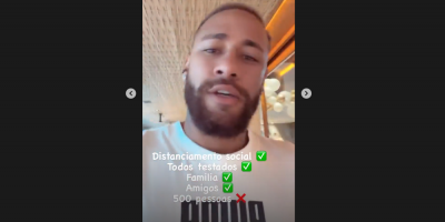 Neymar mostr� su cena de a�o nuevo para pocos e ironiz� sobre 500 invitados