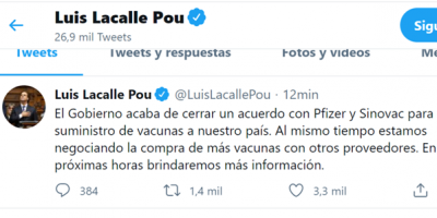 Gobierno cerr� acuerdo con Pfizer y Sinovac 