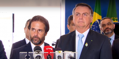 Lacalle Pou dijo que volv�a muy contento de Brasil tras reunirse con Bolsonaro