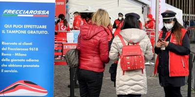Parti� de Roma el primer tren para pasajeros sin coronavirus en Italia