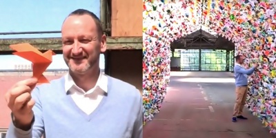 Una obra de aves de origami recauda 100.000 euros para frenar el coronavirus