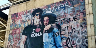 El artista TVBoy celebra la normalidad tras la pandemia con un mural en Roma