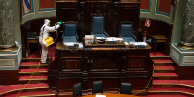 As sanitizaban la Cmara de Senadores cada 3 horas durante la interpelacin