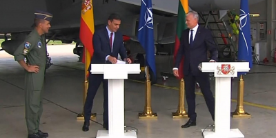Una alerta real interrumpi la visita de Snchez a base de la OTAN en Lituania