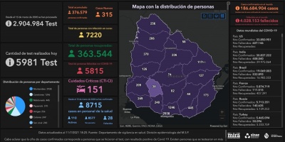 Covid 19: 8 muertes y 315 casos positivos nuevos 