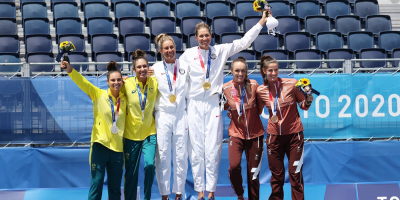 Oro para Estados Unidos en voley playa, tercera medalla para April Rose