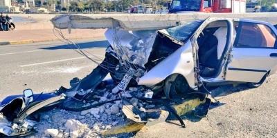 Espectacular accidente en rambla capitalina