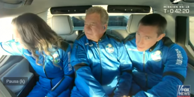 A los noventa a�os: el "capit�n Kirk" viaj� por fin al espacio de la mano de Bezos