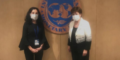Arbeleche se reuni� con la directora del Fondo Monetario Internacional, Kristalina Georgieva