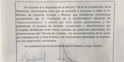 Senadores oficialistas aprobaron interpelacin a Paganini por Antel Arena
