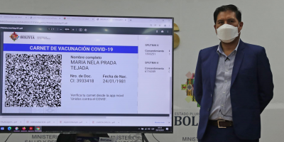 Bolivia presenta su nuevo carn de vacunacin covid de verificacin digital