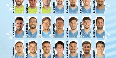 Siete novedades en la lista de Uruguay para enfrentar a Paraguay y Venezuela