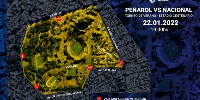Operativo de seguridad por clsico de ftbol de verano en Montevideo