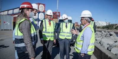 Ocho embajadores europeos recorrieron los avances de obras en el Puerto de Montevideo