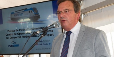 Instalaci�n de piedra fundamental para el inicio de obras del Ferrocarril Central