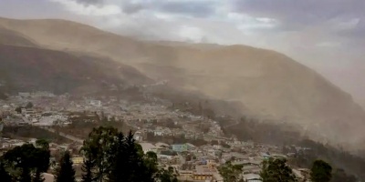 Leve ca�da de ceniza volc�nica es reportada en comunidad andina de Ecuador