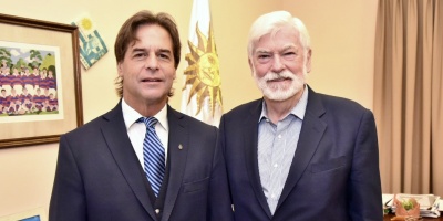 Lacalle Pou y Bustillo recibieron a senador y asesor de Joe Biden