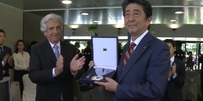 Shinzo Abe haba estado en Uruguay a fines del 2018