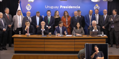 El presidente Luis Lacalle Pou  y autoridades de gobierno presentaron texto del proyecto de ley de Reforma de la seguridad Social