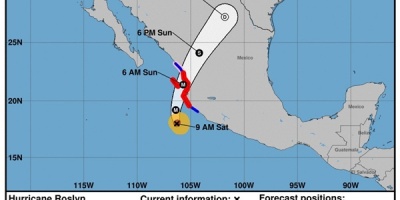 El hurac�n 'Roslyn' pasa a categor�a 4 y amenaza ya el Pac�fico mexicano